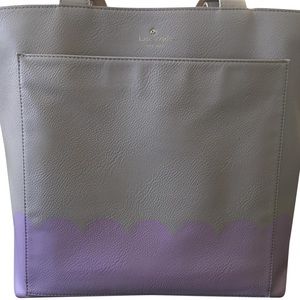 Kate Spade New York Lita Street Scallop Andrea Leather Tote Lilac Purple